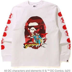 A BATHING APE® BAPE×SUPERMAN LS-WHITE