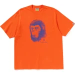 BAPE CLOTHING PIXEL COMIC APE HEAD RELAXED FIT TEE MENS-ORANGE