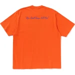 BAPE CLOTHING PIXEL COMIC APE HEAD RELAXED FIT TEE MENS-ORANGE