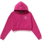 Bape Hoodie Pigment Dye Zip Hoodie Ladies-Pink