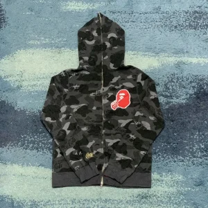 Bape x Coca-Cola Color Camo Full Zip Hoodie-BLACK
