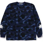 BAPE COLOR CAMO LS TEE RELAXED FIT MENS-NAVE