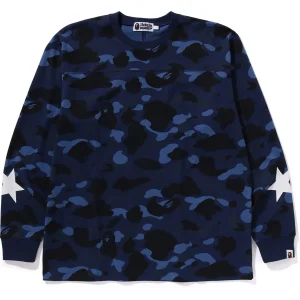 BAPE COLOR CAMO LS TEE RELAXED FIT MENS-NAVE