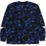 BAPE COLOR CAMO LS TEE RELAXED FIT MENS-NAVE