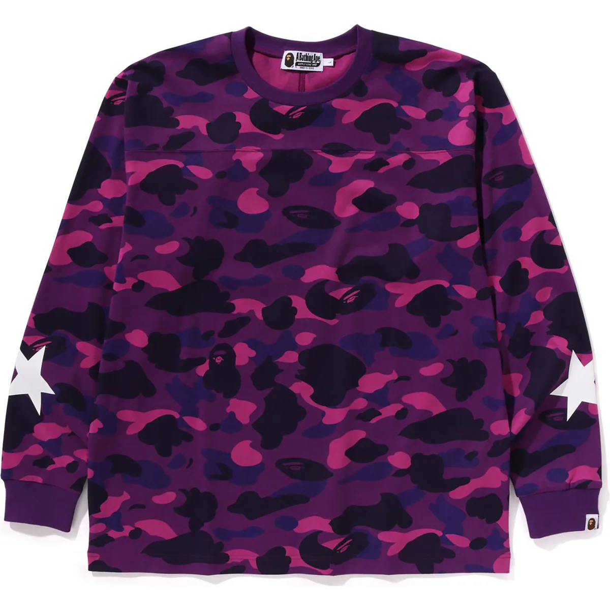 BAPE COLOR CAMO LS TEE RELAXED FIT MENS-PURPLE BAPE COLOR CAMO LS TEE RELAXED FIT MENS-PURPLE