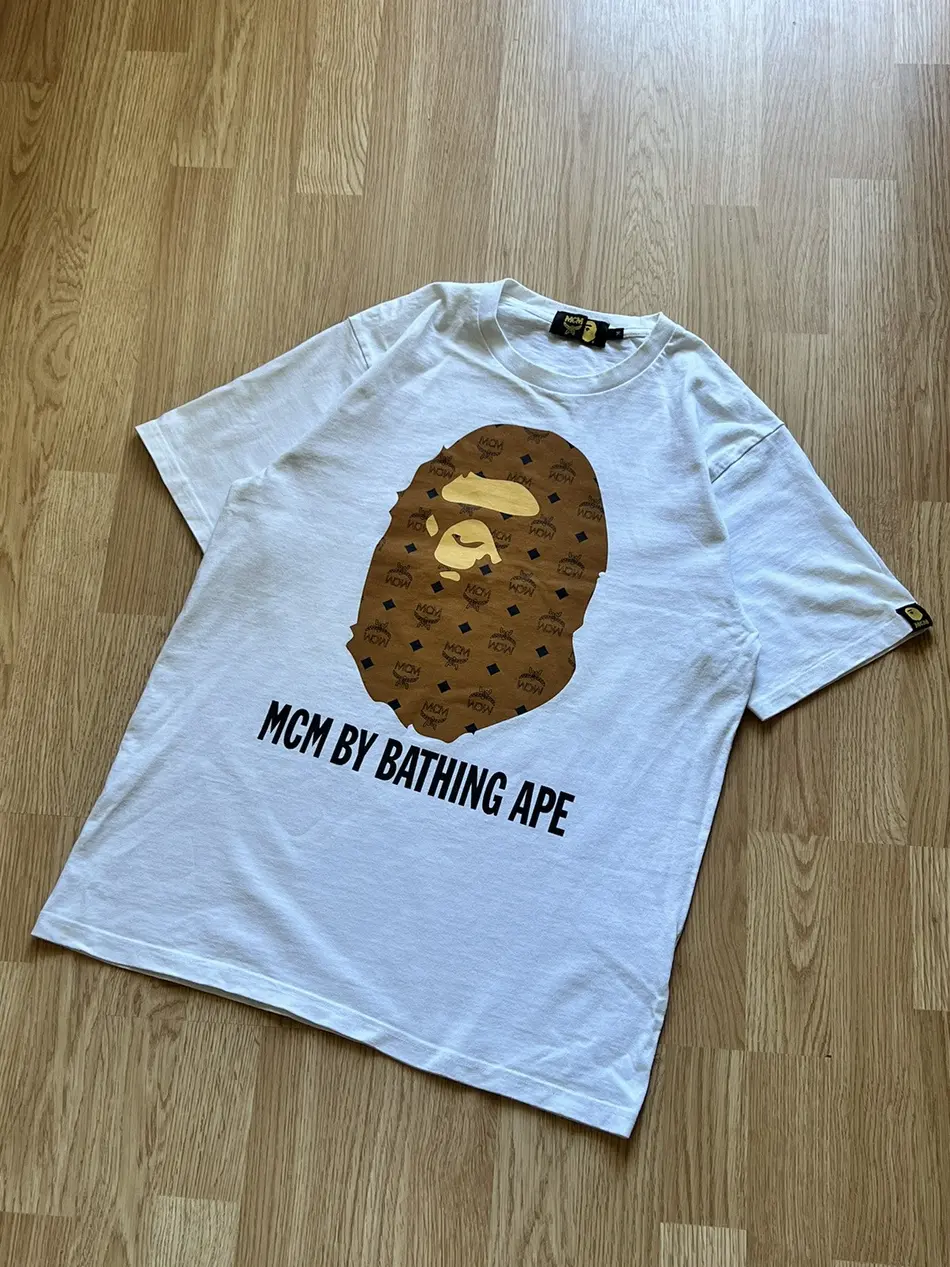 BAPE x MCM By Bathing Ape T Shirt-WHITE BAPE x MCM By Bathing Ape T Shirt-WHITE